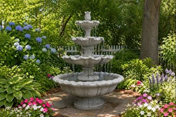 XL Scroll Concrete Water Fountain